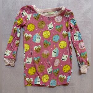 Little Sleepies Pink Milk and Cookies Two Piece pajamas